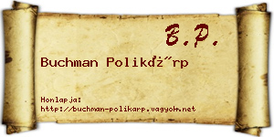 Buchman Polikárp névjegykártya